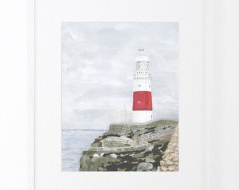 Giclée Art Print of "Trinity Lighthouse" - Acrylic Landscape Painting