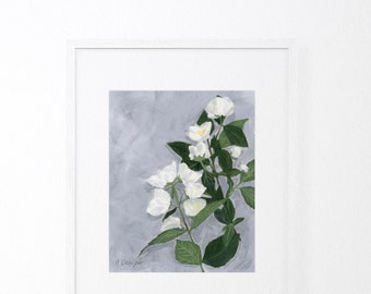 Giclée Art Print of "Mock Orange Study No. 2" - Acrylic Botanical Painting