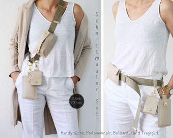 Crossbody-Set Brillenetui, Handytasche und Portemonnaie | Digitales Schnittmuster im PDF-Format inkl. Nähanleitung (Sprache: Deutsch)