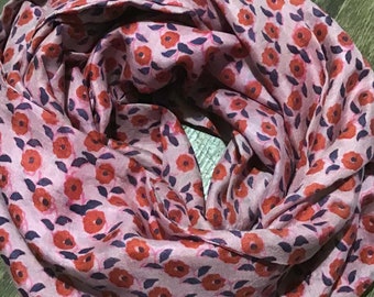 Silk Infinity Scarf/Upcycled Sari Fabric/Summer Scarf/Fashion Scarf