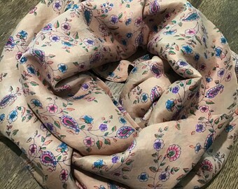 Silk Infinity Scarf/Upcycled Sari Fabric/Summer Scarf/Fashion Scarf