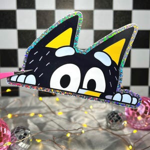 Dog Peeker Sticker For Car Windows, Water Bottles, Laptops, Kindles & Notebooks, Bluey Family, Car Windshield, Car Accessory