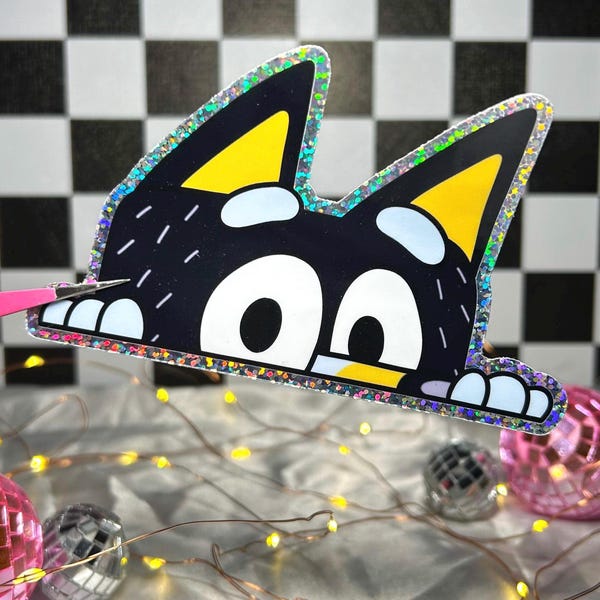 Dog Peeker Sticker For Car Windows, Water Bottles, Laptops, Kindles & Notebooks, Bluey Family, Car Windshield, Car Accessory