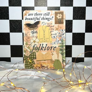 Folklore Inspired Kindle Insert For Clear Cases, Ereader Accessory, Insert For Swiftie, Kindle Lover, Cute Insert For Kindle Case