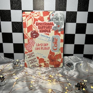 Emotional Support Kindle Insert For Clear Cases, Ereader Accessory, Kindle Lover, Diet Coke Lover, Retro, Coquette, Cute Insert For Kindle