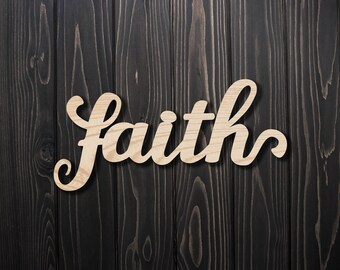 Faith Unfinished Wood Wooden Faith Wood Faith Cutout
