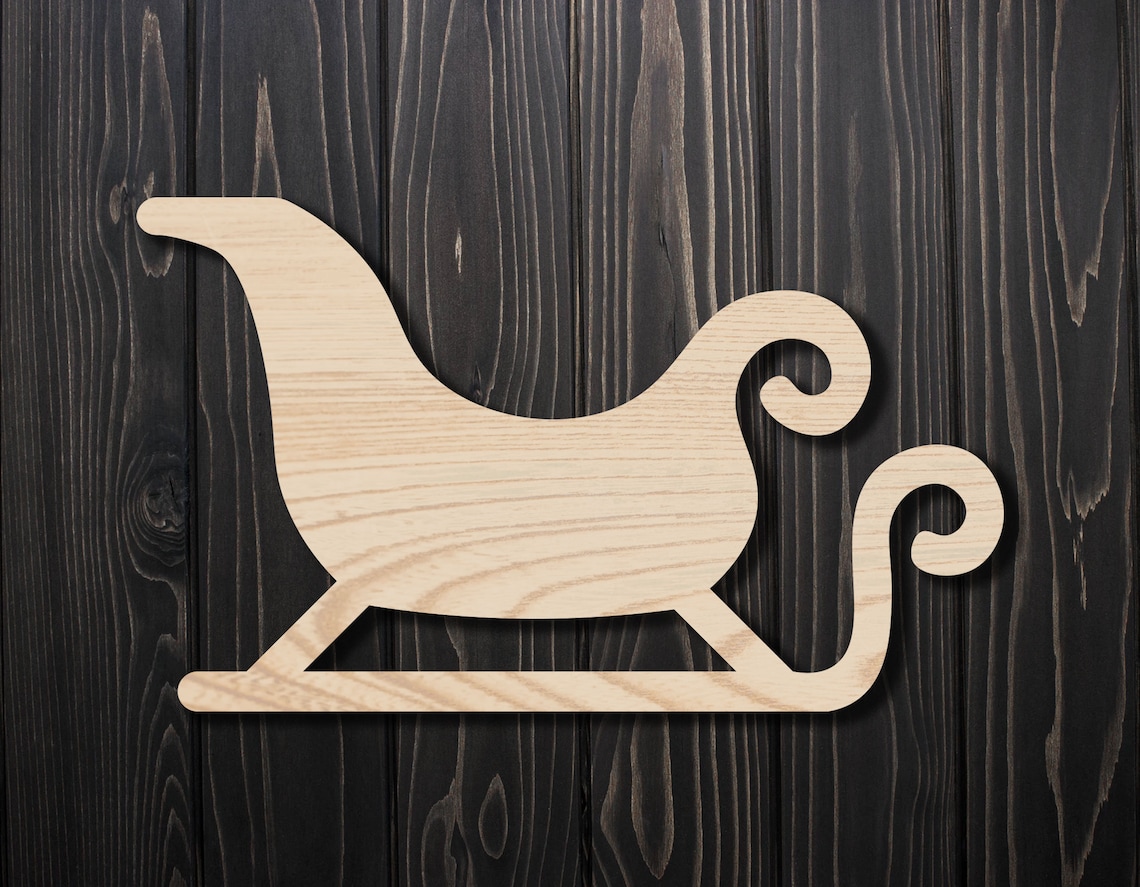 Santa Sleigh Cutout Multiple Sizes Laser Cut Wood Etsy