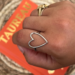 AMORE COEUR RING silver adjustable stainless steel, Heart ring, Summer jewelry, Silver ring jewelry