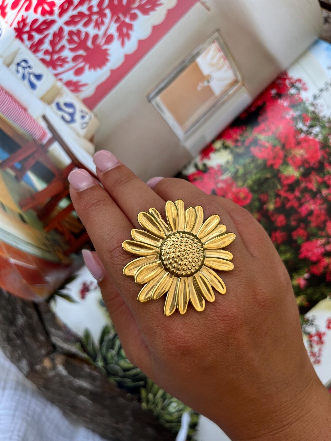 Bague Tournesol De Vie Ajustable - Acier Inoxydable Argenté - Bee Yourself