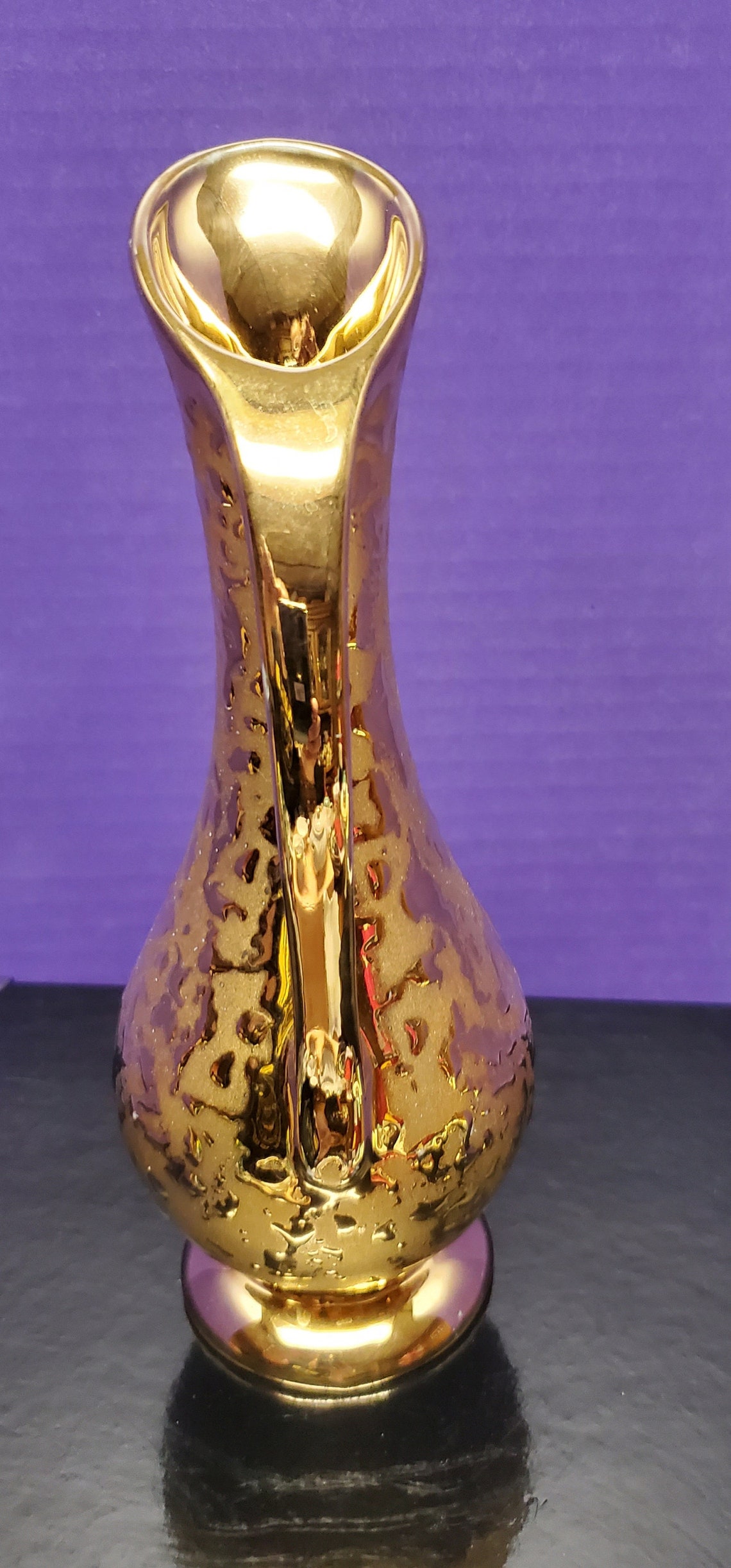 Vintage MCM 22k Weeping Gold Fine China Bud Vase Etsy