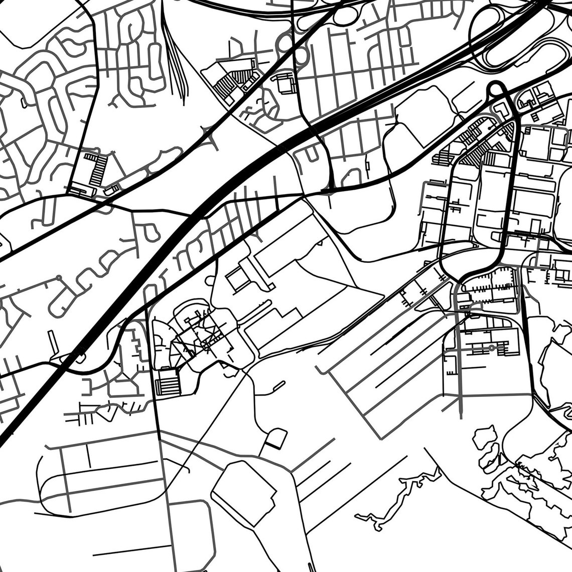 Edison Map Print Poster Canvas Map of Edison New Jersey Etsy