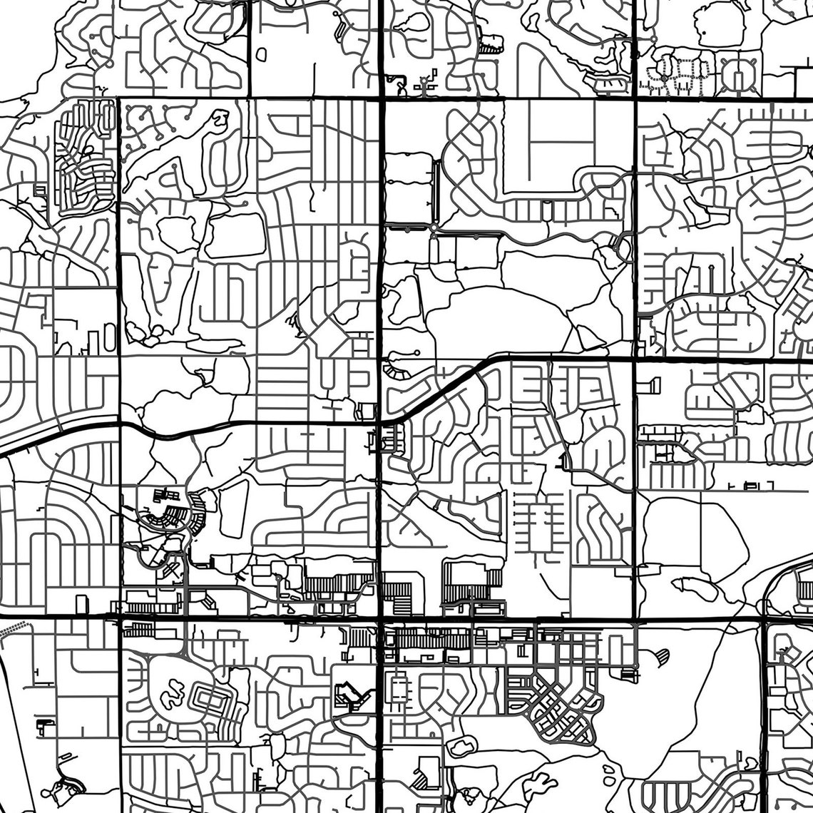 Broomfield Map Print Poster Canvas Map of Broomfield Etsy