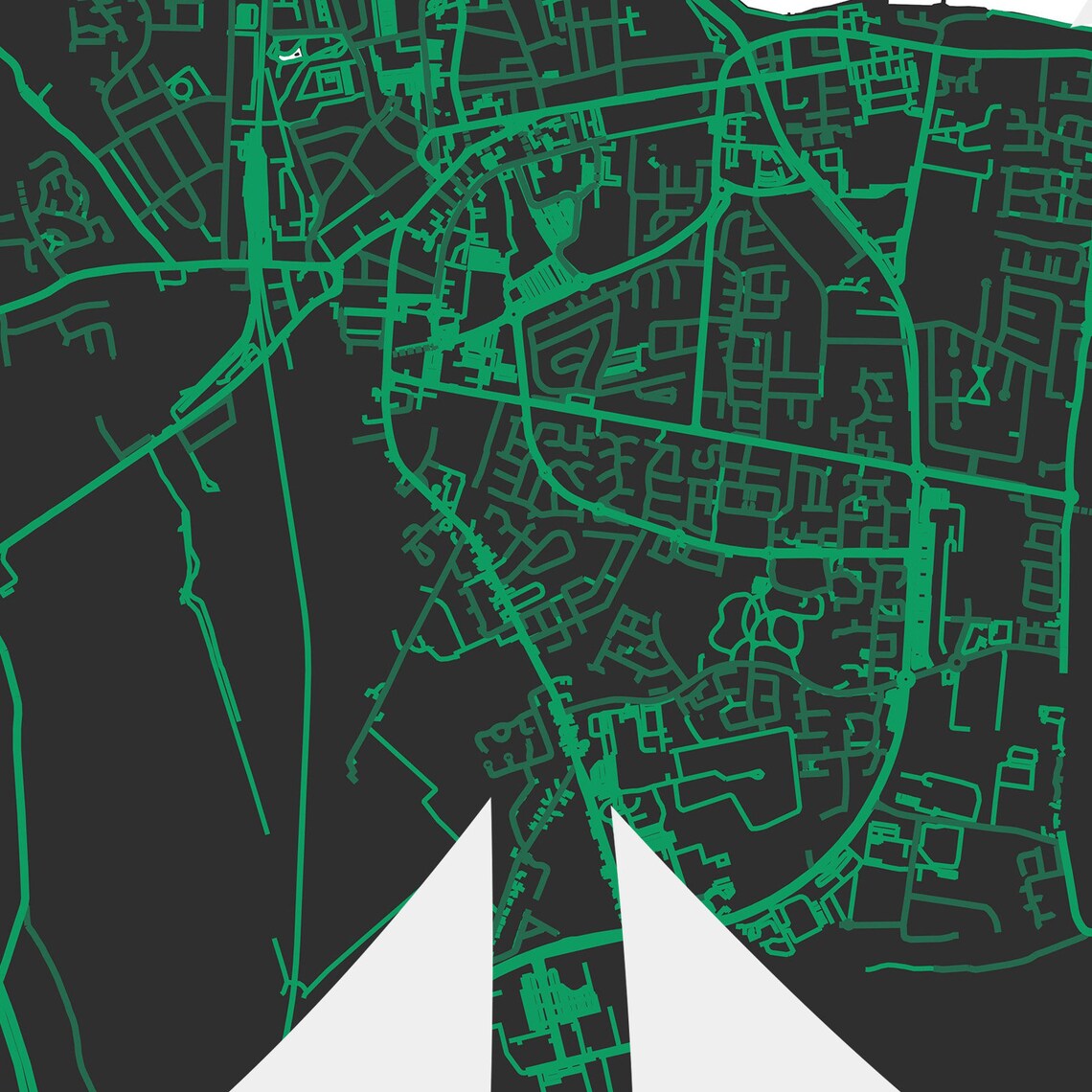 Dundalk Map Print Poster Canvas Dundalk Shamrock Print Etsy