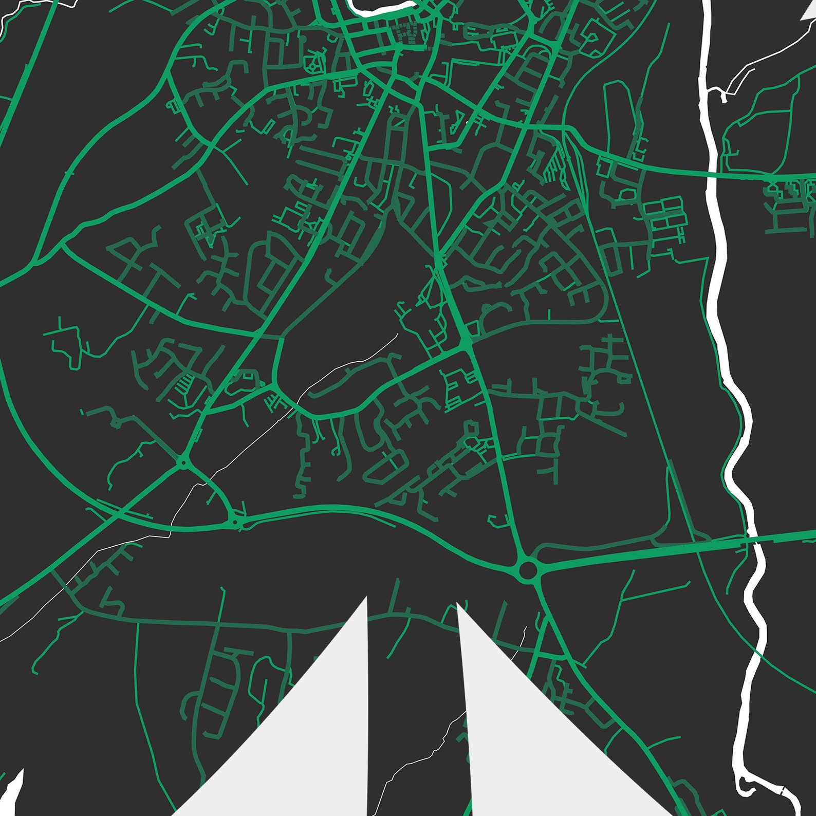 Ennis Map Print Poster Canvas Ennis Shamrock Print Poster Etsy