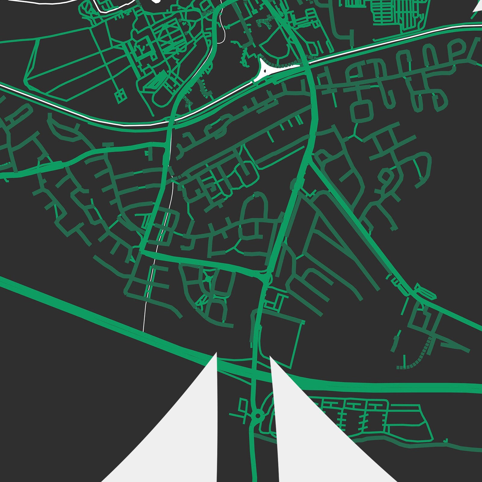 Maynooth Map Print Poster Canvas Maynooth Shamrock Print Etsy