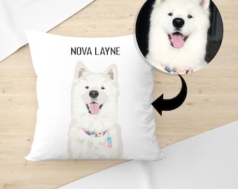 Pet Portrait Pillow | Pet Portrait from Photo | Pet Memorial | Pet Loss | Pet Owner Gift | Custom Throw Pillow | Pet Illustration Cushion