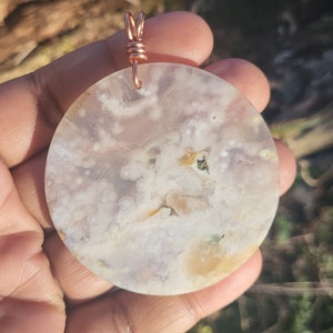 XL Sakura Agate • Healing Crystal Necklace • Cherry Blossom Agate • High Frequency Jewelry Gift for Women Girls • Stone rock