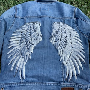 Large Sequin Angel Wing Patches • Iron On • Embroidery • Crafts • Jacket Top