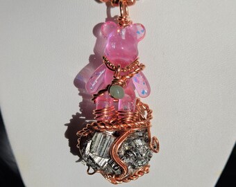 Empoderamiento • Alta frecuencia • Collar de protección de pirita • Regalo sincero para ella • Collar de cristal de cobre curativo • Pepita de pirita