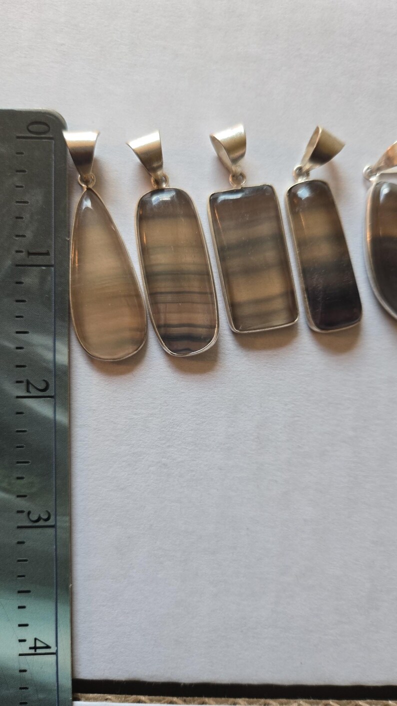 Fluorite Pendants • 925 silver jewelry • Healing Crystals • For necklace • Gift for him or her • Rainbow Fluorite gemstone jewelry making 画像 3