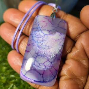 Fire Agate Necklace, Healing Necklace, Agate Necklace, Agate Pendant, Crystal Necklace, Boho Necklace, Gift for her, Agate Necklace, Purple