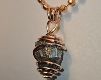 Empowerment • High Frequency • Pyrite Protection Necklace • Heartfelt Gift for her • Healing Copper Crystal Necklace • Pyrite nugget