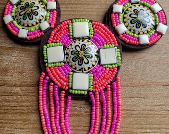 Tribal Bib Necklace, Boho Beaded Collar Necklace, Statement, Special Engagement, Women's Jewelry, Gift for her