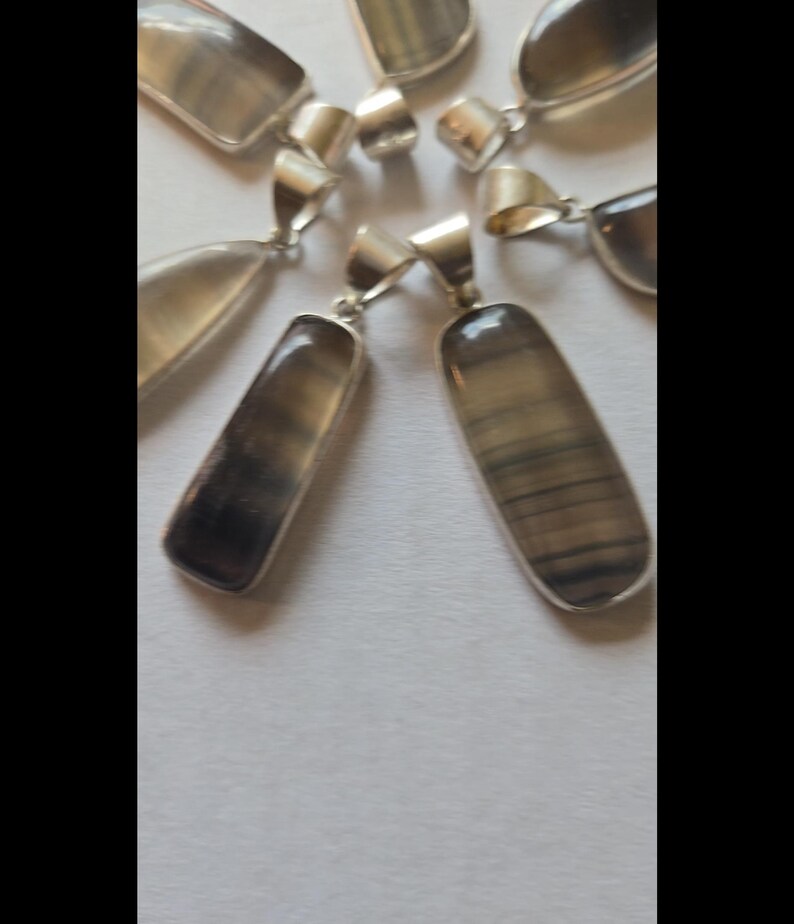 Fluorite Pendants • 925 silver jewelry • Healing Crystals • For necklace • Gift for him or her • Rainbow Fluorite gemstone jewelry making 画像 4