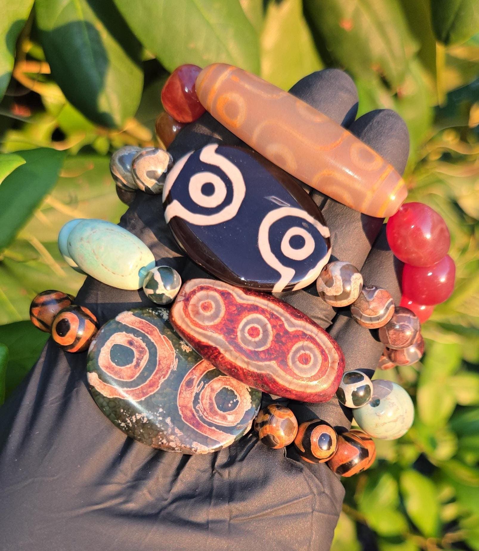 9 Eye Dzi Bead Bracelet - Etsy