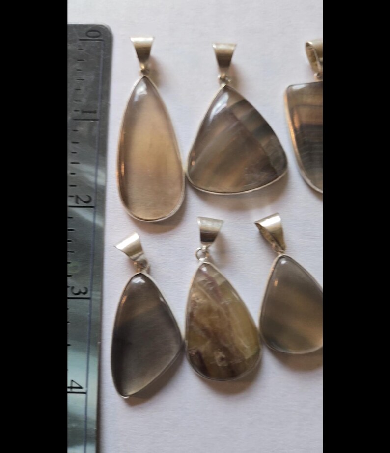 Fluorite Pendants • 925 silver jewelry • Healing Crystals • For necklace • Gift for him or her • Rainbow Fluorite gemstone jewelry making 画像 2
