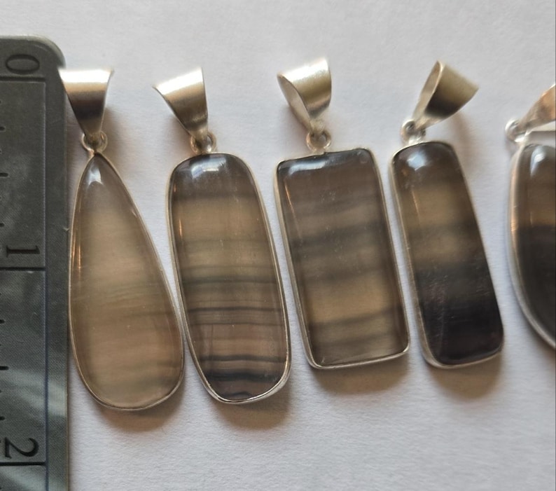 Fluorite Pendants • 925 silver jewelry • Healing Crystals • For necklace • Gift for him or her • Rainbow Fluorite gemstone jewelry making 画像 1