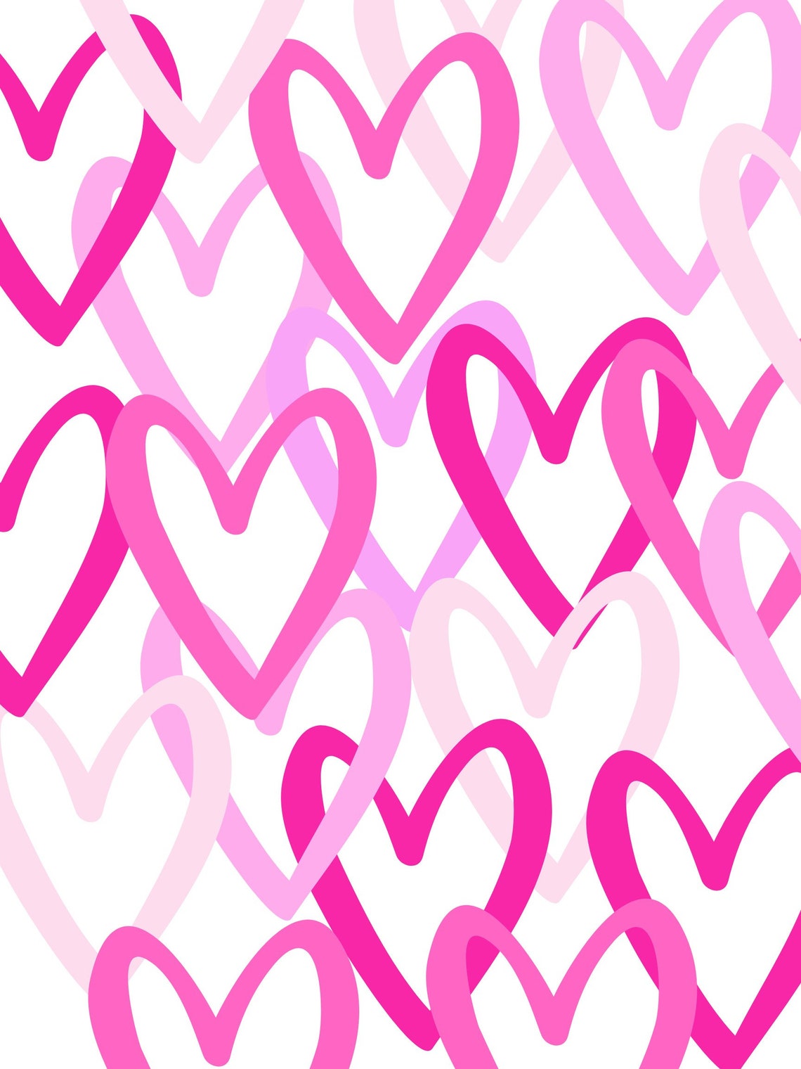 Heart poster pinks for digital download Etsy