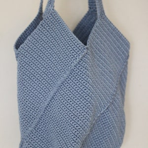 Baby Blau Stricken Schultertasche - Weiche Pastell Handgefertigte Tasche - Stilvolle und Leichte gestrickte Geldbörse