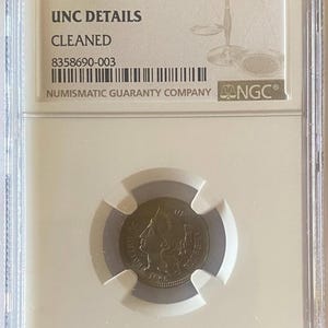 1865 3 Cent Nickel Uncirculated Details