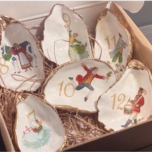 12 days of Christmas shell decorations
