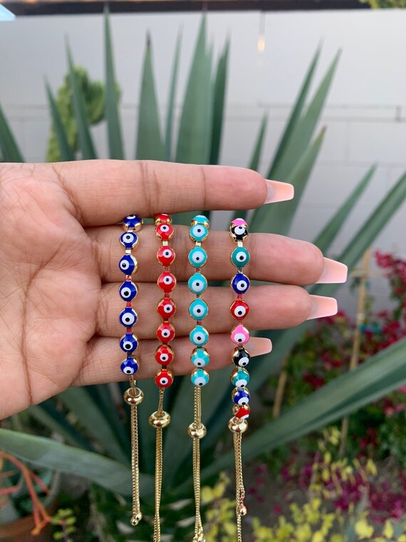 Buy Adjustable Evil Eye Bracelet Gold Filled More Colors