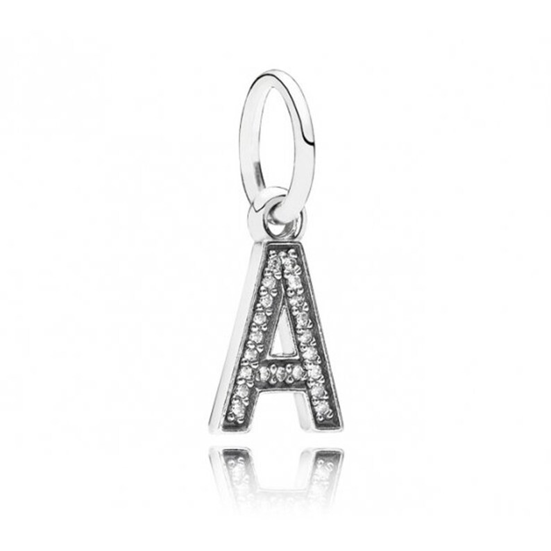 Pandora alphabet pendant Letter silver charm name initials Etsy