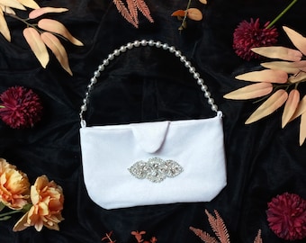 Small handbag bridal bag children's handbag glittering tulle pearl necklace rhinestones brooch chic bag festive bag color selection