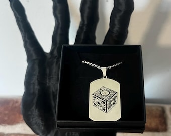 Hellraiser Puzzlebox Lament Dog tag Necklace Jewelry
