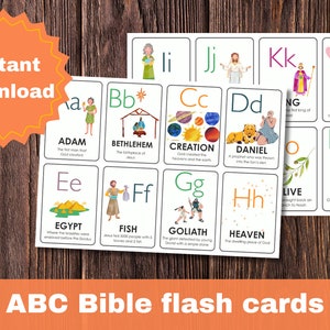 ABC Bible Flash Cards : activité d&#39;apprentissage chrétienne (téléchargement numérique)