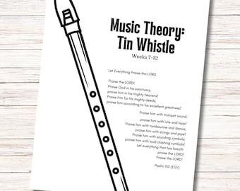 Tin Whistle Music Theory, Classical Conversations supplement, guide, notebook, workbook