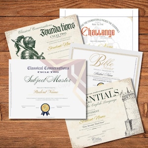 Certificados de fin de año de Conversaciones Clásicas / Paquete completo de director / Personalizable (Descarga digital) Ciclo CC 2