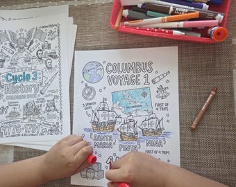 Libro para colorear de historia del ciclo 3 de Classical Conversations (descarga digital)