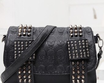 black spiked purse