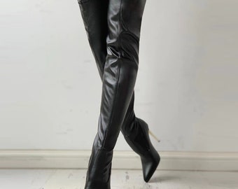 leather thigh high