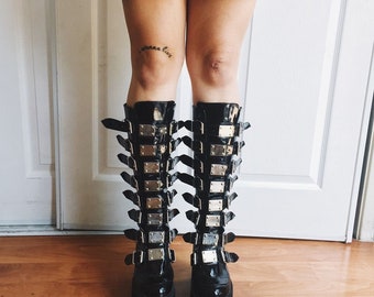 converse boots knee high