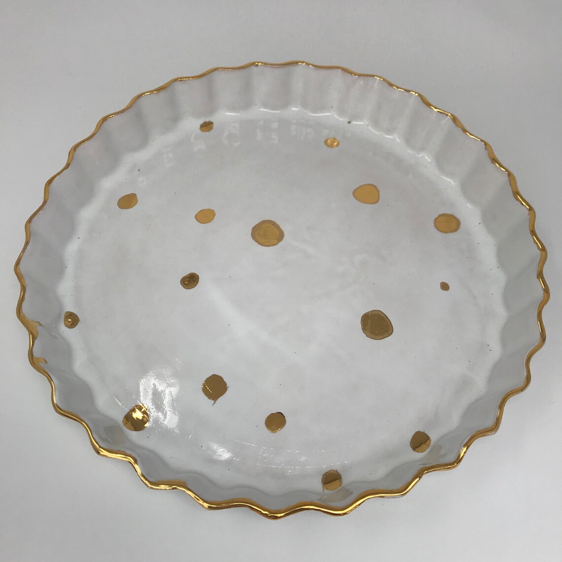 Gold Confetti Flan Case / Flan Dish / Pie Plate / Pie Dish / Etsy