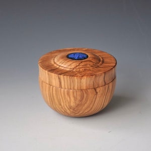 Olivewood Box with Enamel Insert