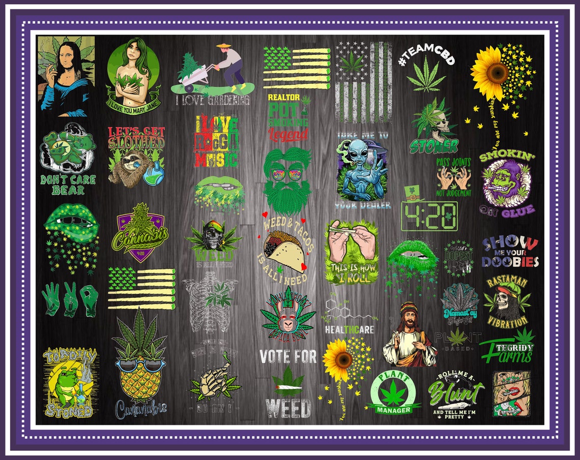 Bundle 100 Cannabis PNG Weed Bundle Png 420 Dope Bundle Etsy
