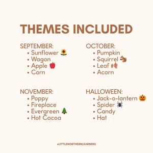 Fall Preschool Activity Bundle: Monthly Themed Pre-K Units (PDF Download) image 7